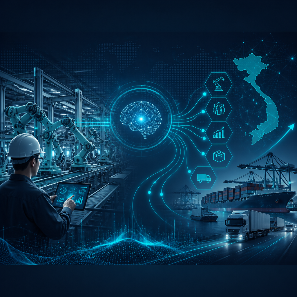 Lộ trình tư vấn ứng dụng AI toàn diện cho doanh nghiệp sản xuất: Từ tự động hóa đến tối ưu hóa chuỗi cung ứng